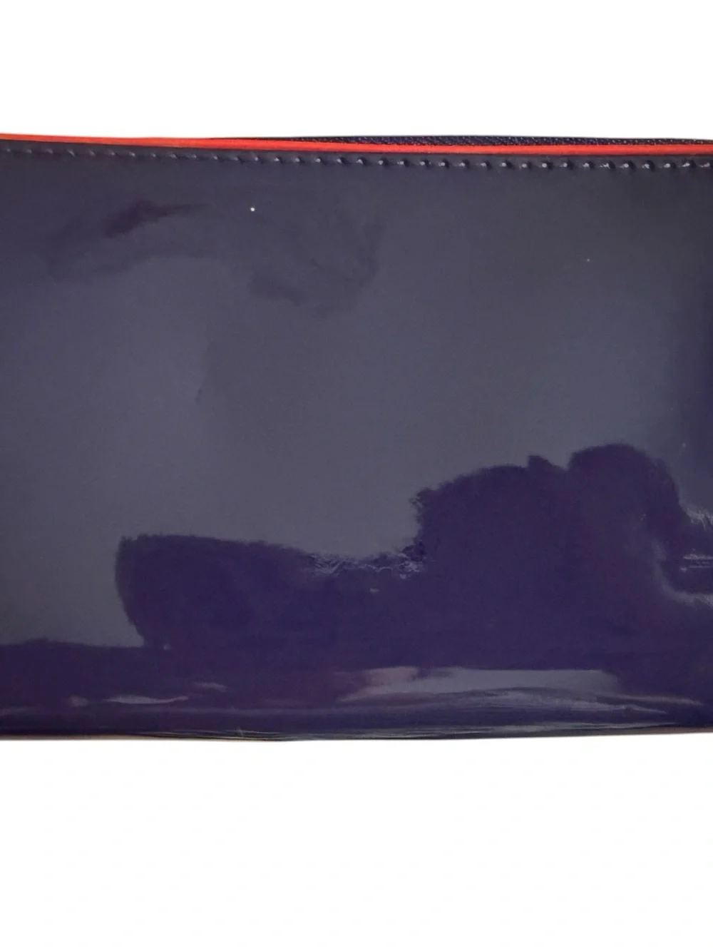 Tory Burch Patent Leather Purple and Red Long Zip-Around Wallet
